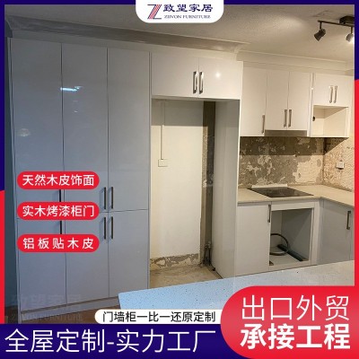 KITCHEN CABINET来图定制整体橱柜白色高亮光烤漆门出口橱柜定做 5平方米